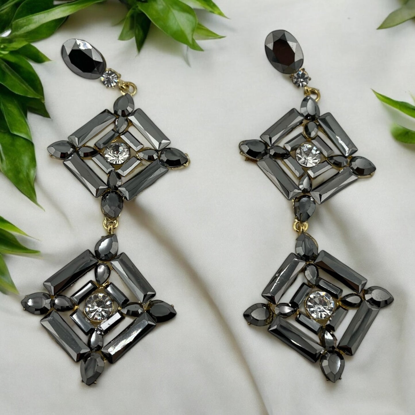 Double Dangle/Drop Enamel Earrings