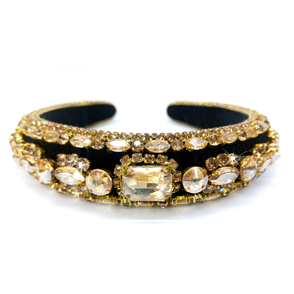 CELEBRITY COLLECTION REGAL BLACK & GOLD HEADBAND