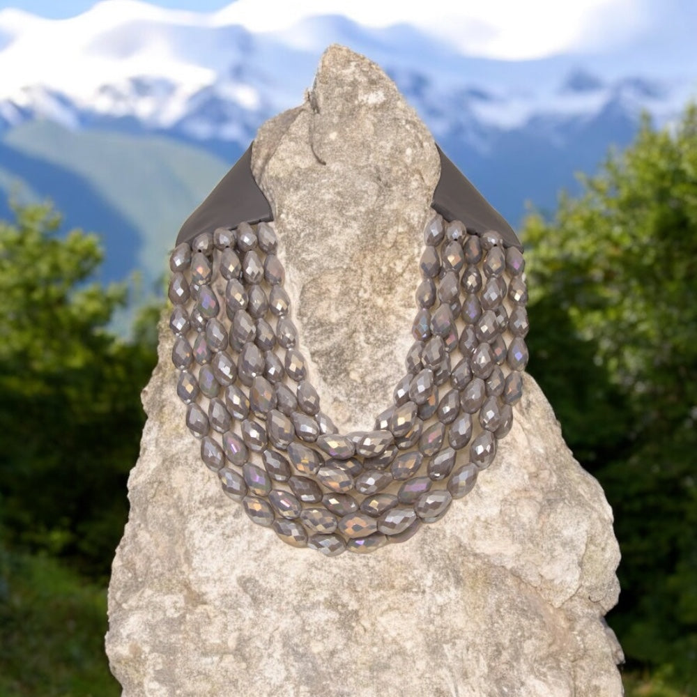Mari Seven-Strand Faceted Bead Necklace