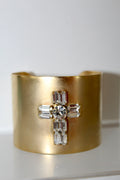 Yochi Cuff Bracelet with Cross