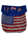 VISOR CAP -BLUE AMERICAN FLAG BLING