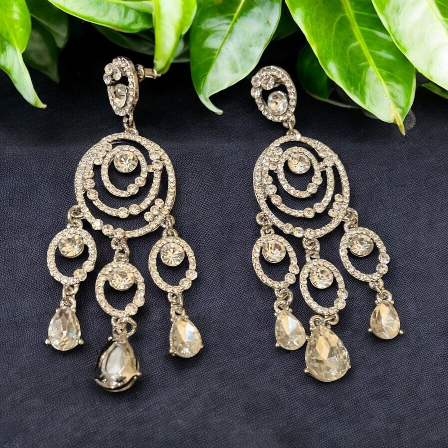 TIFFANY RHINESTONE CHANDELIER EARRINGS