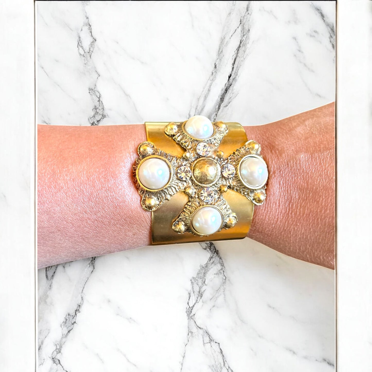 Goldie Cuff Cross Bracelet