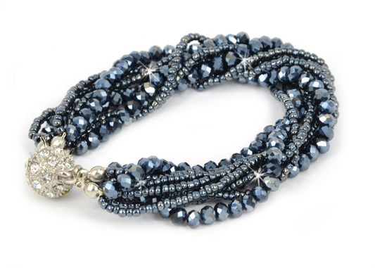 BRACELET CRYSTAL MAGNET NAVY BLUE