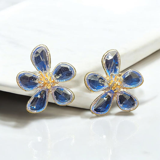 Crystal Floral Stud Earring