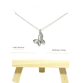 Dainty Butterfly Charm Necklace- Silver