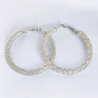 Silver Crystal Tube Earrings