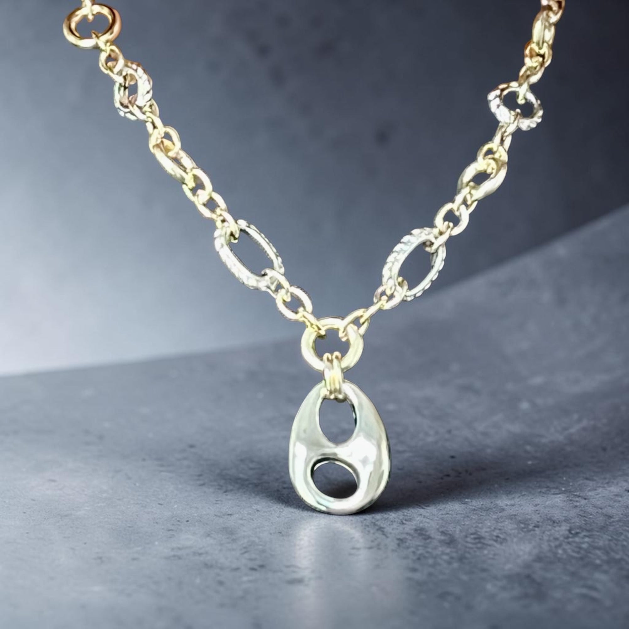 Two Tone Pendant Necklace