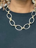 Two Tone Link Short Necklace