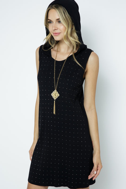 Hooded Sleeveless Dress with Hood