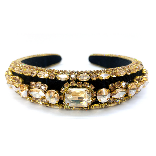 CELEBRITY COLLECTION REGAL BLACK & GOLD HAIR BAND